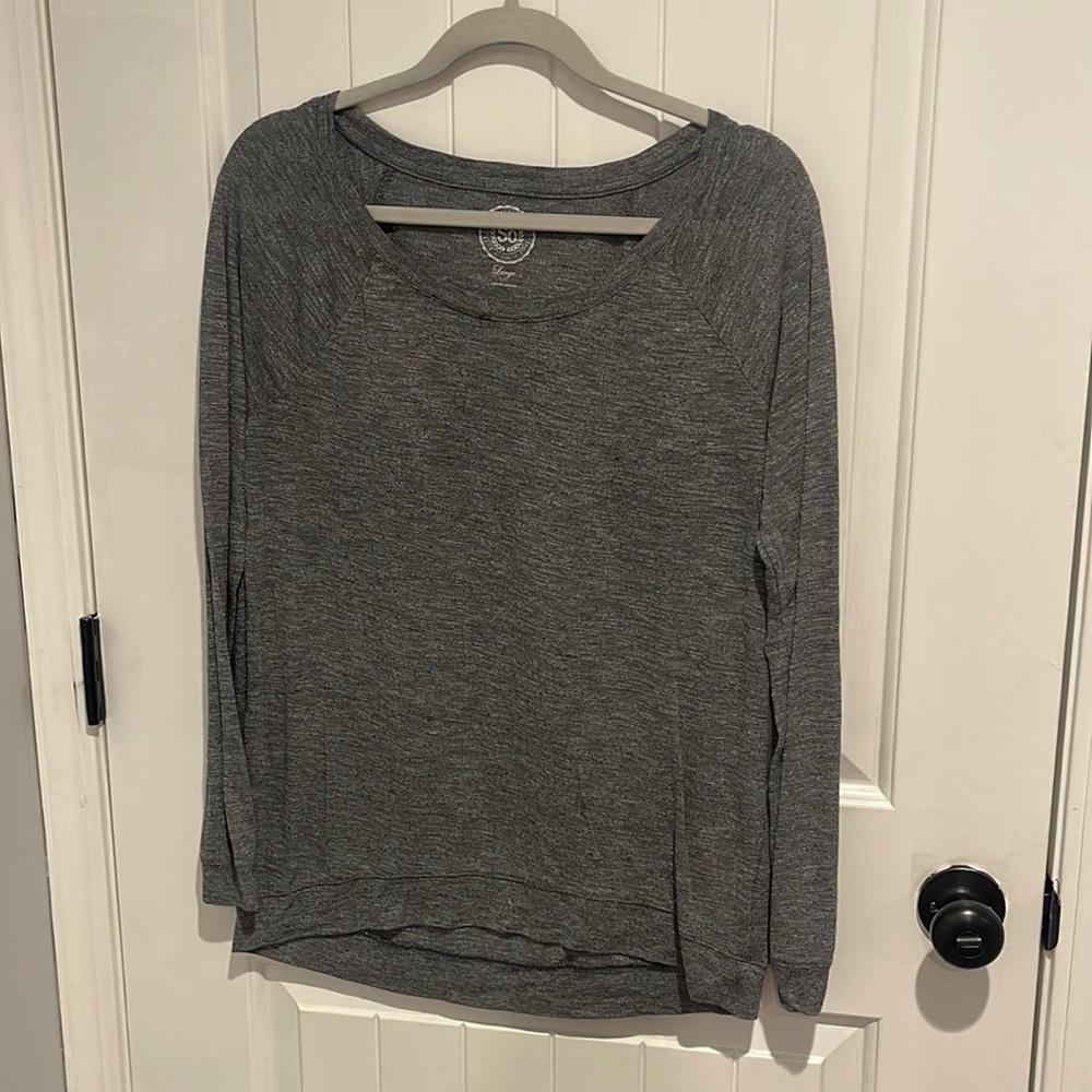 “So” brand long sleeve grey shirt.  Size Large.